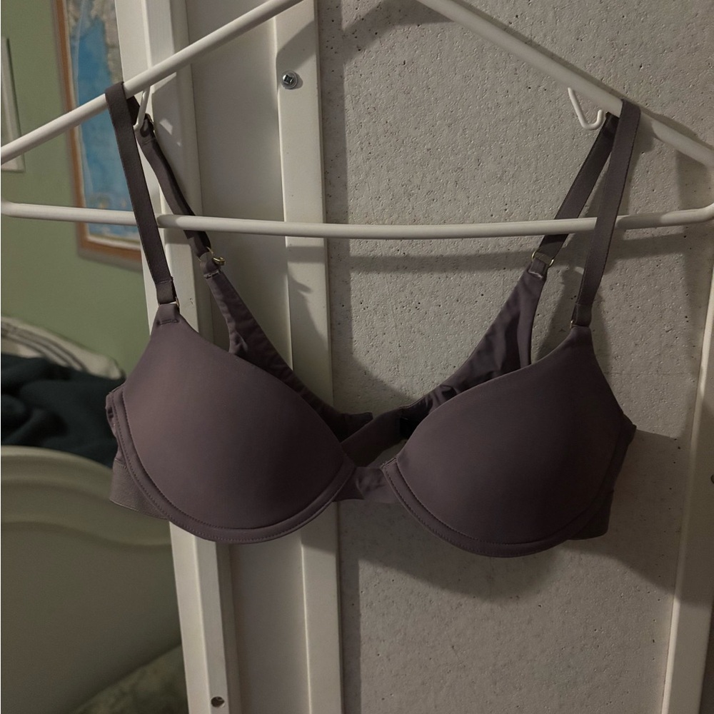 Purple T-Shirt Bra with Molded Cups and Adjustable Straps